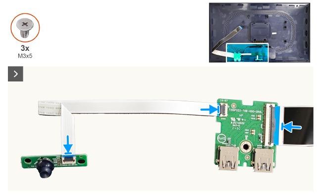 Dell - Alienware 27 - De I/O-kaart en joystick-knopkaart installeren - Stap 1 De I/O-kaart en joystick-knopkaart installeren - Stap 1