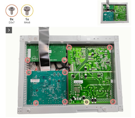 Dell - Alienware 27 - Het moederbord en de voedingskaart installeren - Stap 2 Het moederbord en de voedingskaart installeren - Stap 2