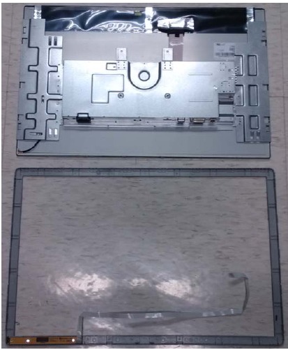 HP - EliteDisplay E241i - Voorklep verwijderen van de beeldschermkop - Stap 2 Voorklep verwijderen van de beeldschermkop - Stap 2