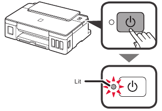 Canon - Pixma G1110 Series - De printer inschakelen - Stap 2 De printer inschakelen - Stap 2