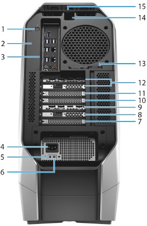 Dell - Alienware Area-51 R7 - Aanzichten van het product - Achterkant Aanzichten van het product - Achterkant