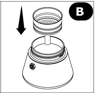 Bialetti - VENUS - HOE KOFFIE TE ZETTEN - Stap 2 HOE KOFFIE TE ZETTEN - Stap 2