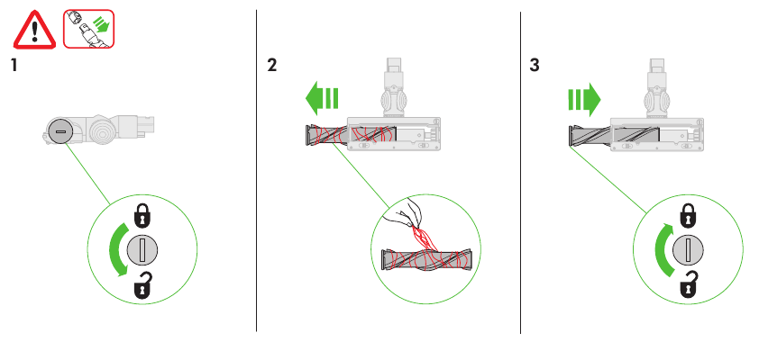 Dyson - V10 Absolute - Direct aangedreven reinigingskop: Verstoppingen verwijderen Direct aangedreven reinigingskop: Verstoppingen verwijderen