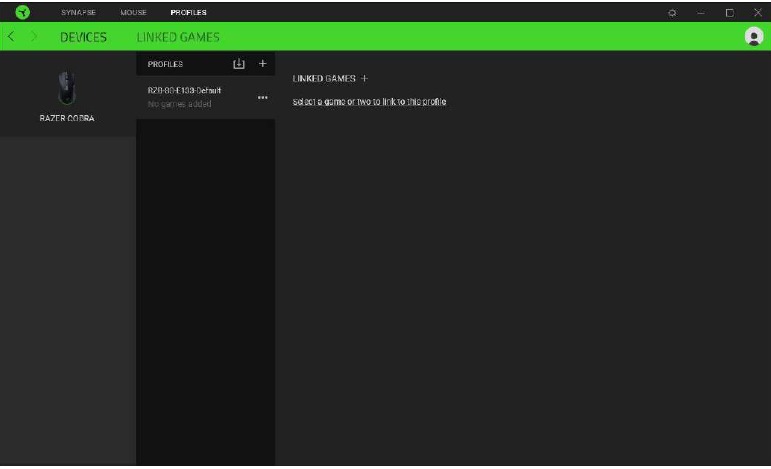 Razer - COBRA - Configureren - Tabblad Profielen - Stap 1 Configureren - Tabblad Profielen - Stap 1
