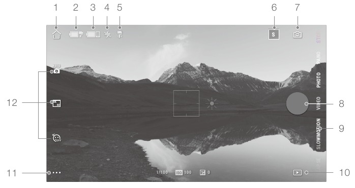 dji - MOBILE 3 - App-instellingen - Cameraweergave App-instellingen - Cameraweergave