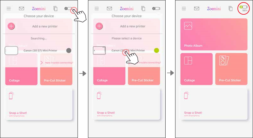 Canon - Zoemini 2 - Android- en iOS-koppeling - Stap 2 Android- en iOS-koppeling - Stap 2