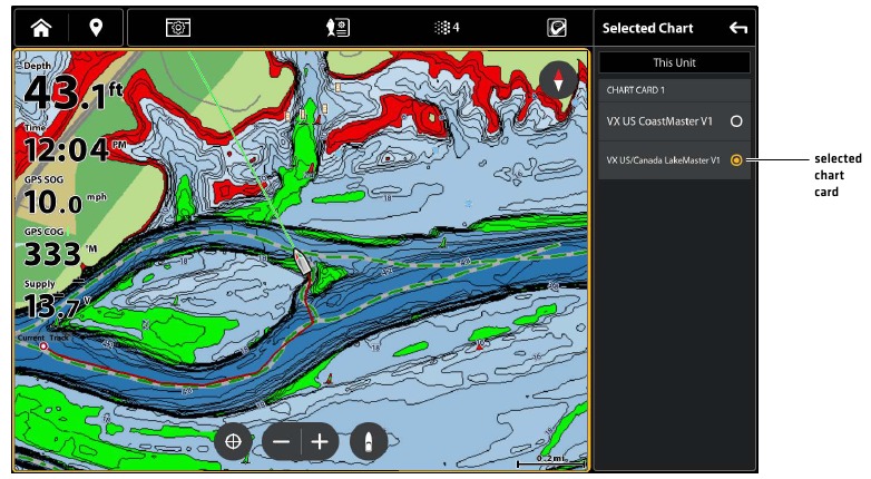 Humminbird - LakeMaster - Selecting a VX Chart Selecting a VX Chart