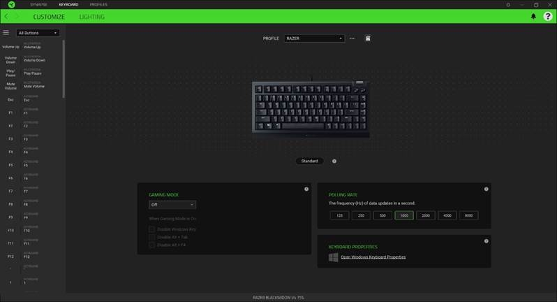 Razer - BLACKWIDOW V4 75% - CONFIGUREREN - TOETSENBORD - Zijbalk - Methode 1 CONFIGUREREN - TOETSENBORD - Zijbalk - Methode 1