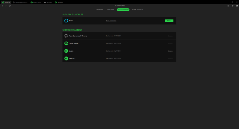 Razer - BARRACUDA X CHROMA - UW APPARAAT CONFIGUREREN - Subtabblad Modules UW APPARAAT CONFIGUREREN - Subtabblad Modules