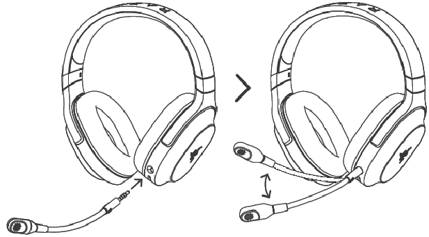 Razer - BARRACUDA X CHROMA - JE APPARAAT GEBRUIKEN - DE MICROFOON AANSLUITEN JE APPARAAT GEBRUIKEN - DE MICROFOON AANSLUITEN