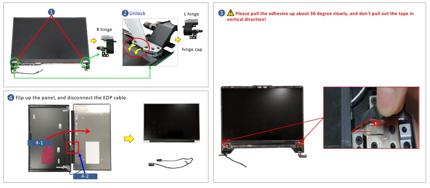 Asus - STRIX G15 Series - LCD-PANEEL Demontage LCD-PANEEL Demontage