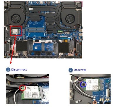Asus - STRIX G15 Series - WIFI-KAART Demontage WIFI-KAART Demontage