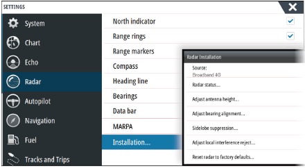 Simrad - NSS evo3 - Software-instellingen - Stap 5 - Radar instellen Software-instellingen - Stap 5 - Radar instellen