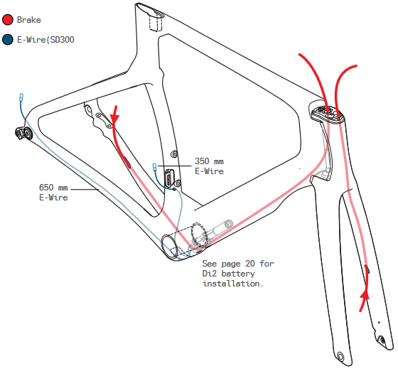 Cervélo - S5 2026 - ELEKTRISCHE BEDRADING ROUTING EN INSTALLATIE - Stap 1 ELEKTRISCHE BEDRADING ROUTING EN INSTALLATIE - Stap 1