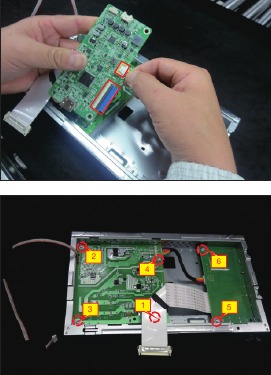 LVDS-kabel aansluiten op de interfacekaart