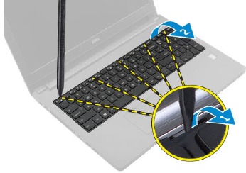 Dell - Latitude 3560 - Het toetsenbord verwijderen - Stap 1 Het toetsenbord verwijderen - Stap 1