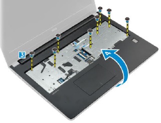 Dell - Latitude 3560 - De palmsteun verwijderen - Stap 3 De palmsteun verwijderen - Stap 3