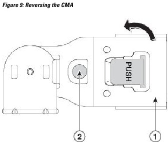 Cisco - 8540 - De kabelmanagementarm omkeren De kabelmanagementarm omkeren