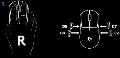 Logitech G - PRO WIRELESS - KNOPCONFIGURATIES - Rechtshandig KNOPCONFIGURATIES - Rechtshandig