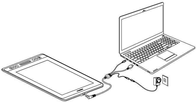Huion - Kamvas Pro13 - Schermverbinding Schermverbinding