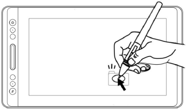 Huion - Kamvas Pro13 - De pen gebruiken - Klikken De pen gebruiken - Klikken
