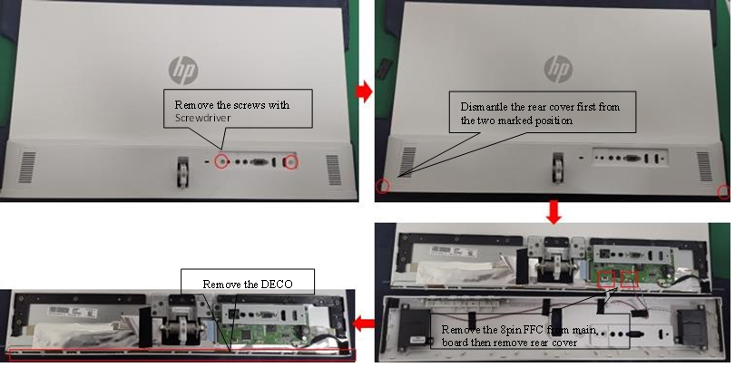 HP - M24fwa - Productdemontageproces - Stap 3 Productdemontageproces - Stap 3