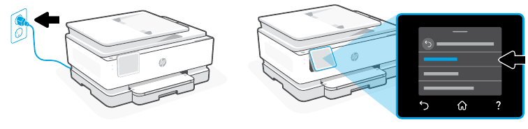 HP - OfficeJet Pro 8120 Series - Inschakelen en taal selecteren Inschakelen en taal selecteren