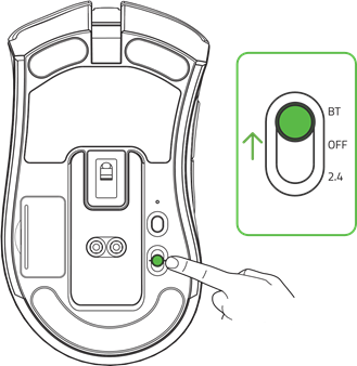 Razer - DEATHADDER V2 PRO - VIA BLUETOOTH-MODUS - Stap 1 VIA BLUETOOTH-MODUS - Stap 1