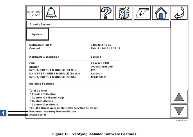 Veeder-Root - TLS-450 Series - Geverifieerde functies geïnstalleerd Geverifieerde functies geïnstalleerd