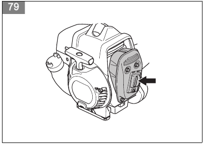 Husqvarna - 135R - Uitlaatdemper controleren - Stap 1 Om de uitlaatdemper te controleren - Stap 1
