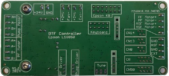 Epson - L18050 - Gedetailleerde pinbezetting op de achterkant van de printplaat Gedetailleerde pinbezetting op de achterkant van de printplaat