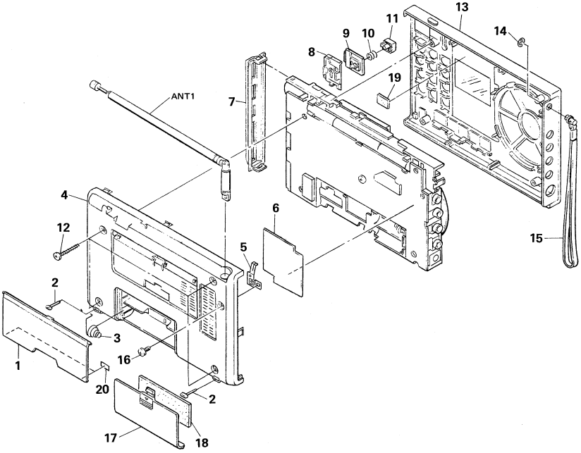 Sony - ICF-SW7600 - UITGEKLAPTE AANZICHTEN - KASTGEDEELTE UITGEKLAPTE AANZICHTEN - KASTGEDEELTE