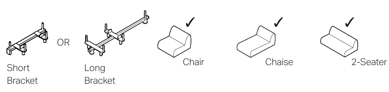 KING - 1977 Sofa - Armsteunbeugel Armsteunbeugel