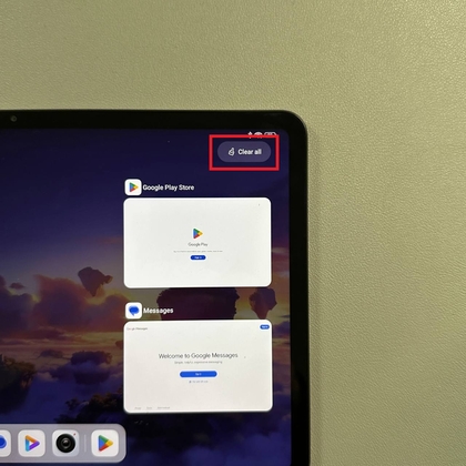 Optie om alle apps te wissen
