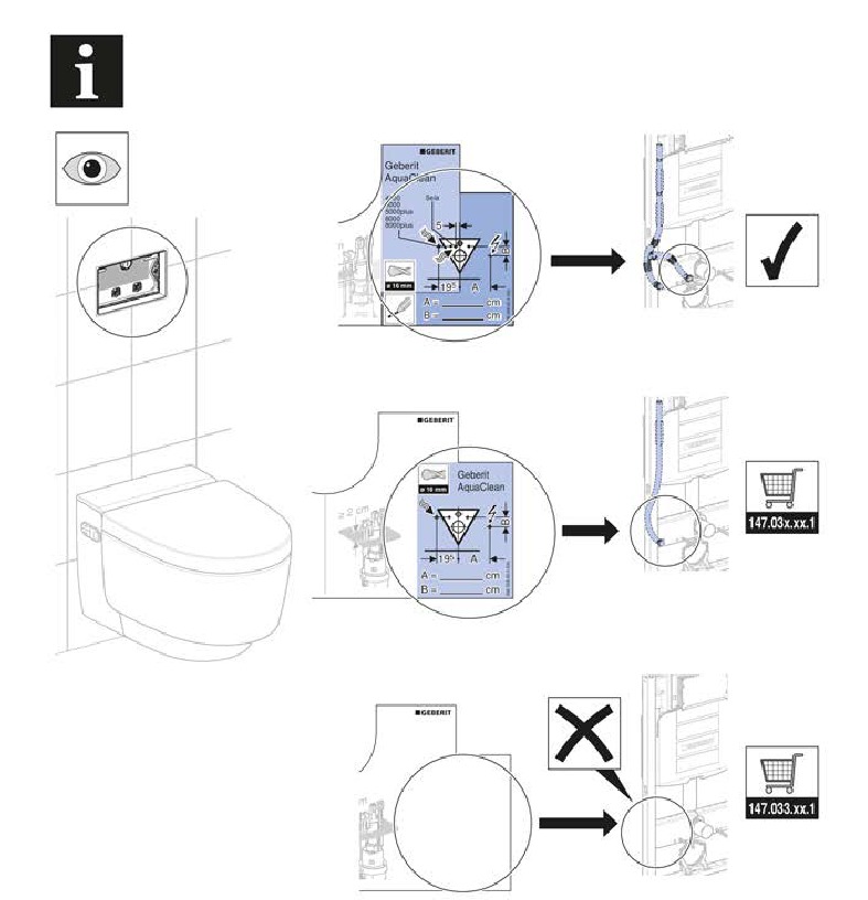 Geberit - AQUACLEAN MERA - Installatie - Stap 1 Installatie - Stap 1