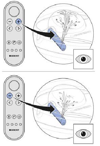 Geberit - AQUACLEAN MERA - De afstandsbediening testen - Stap 3 De afstandsbediening testen - Stap 3