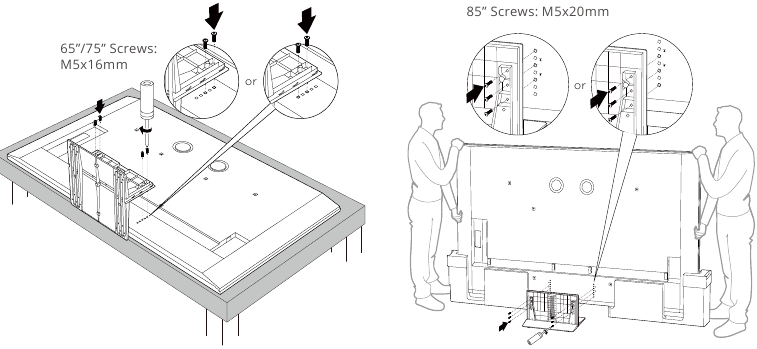TCL - QM9K-serie - Om de standaard te gebruiken - Stap 2 Om de standaard te gebruiken - Stap 2