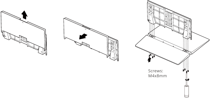 TCL - QM8K-serie - De standaard gebruiken - Stap 1 De standaard gebruiken - Stap 1