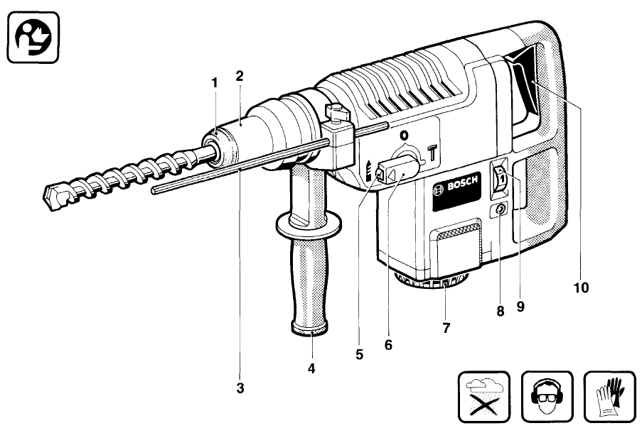 Bosch - GBH 5 DCE - Bedieningselementen Bedieningselementen