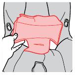 Trek het achterpaneel van het kussen naar voren