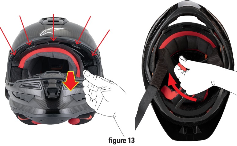 Alpinestars - SUPERTECH R10 - Verwijderen en vervangen van kroon-/nekbeschermer Verwijderen en vervangen van kroon-/nekbeschermer