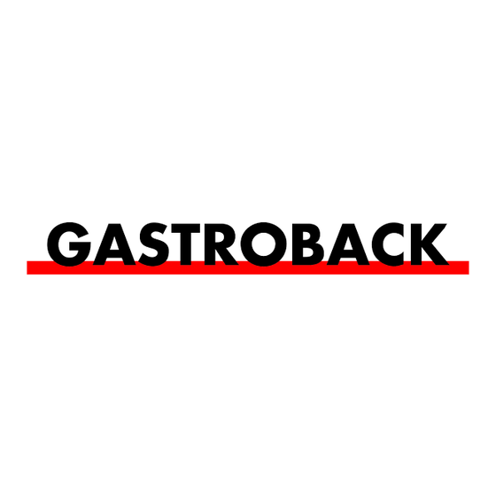 Gastroback 42329 Gebruiksaanwijzing