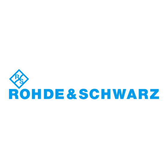 Rohde & Schwarz ATS1000 Instructies