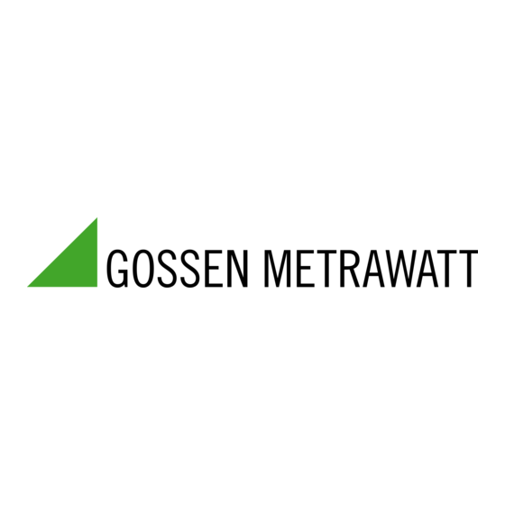 Gossen MetraWatt SECU BASE en Pro Handleiding