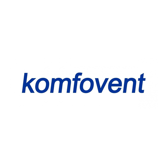 Komfovent RHP STANDARD Gebruikershandleiding