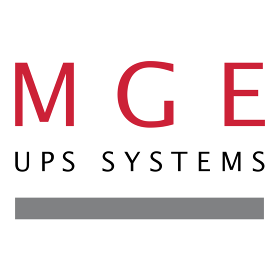 MGE UPS Systems Galaxy 3000 Installatie- En Gebruikershandleiding