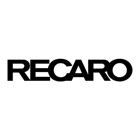 RECARO Sport HERO Reha Gebruiksaanwijzing