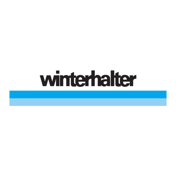 Winterhalter MTR Gebruiksaanwijzing