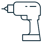 Boormachine en boor (gipsplaatinstallaties)