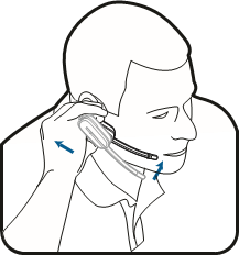 Uw headset positioneren stap 2